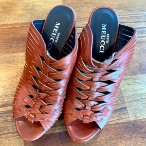 Sesto Meucci Leather Wedge Sandals